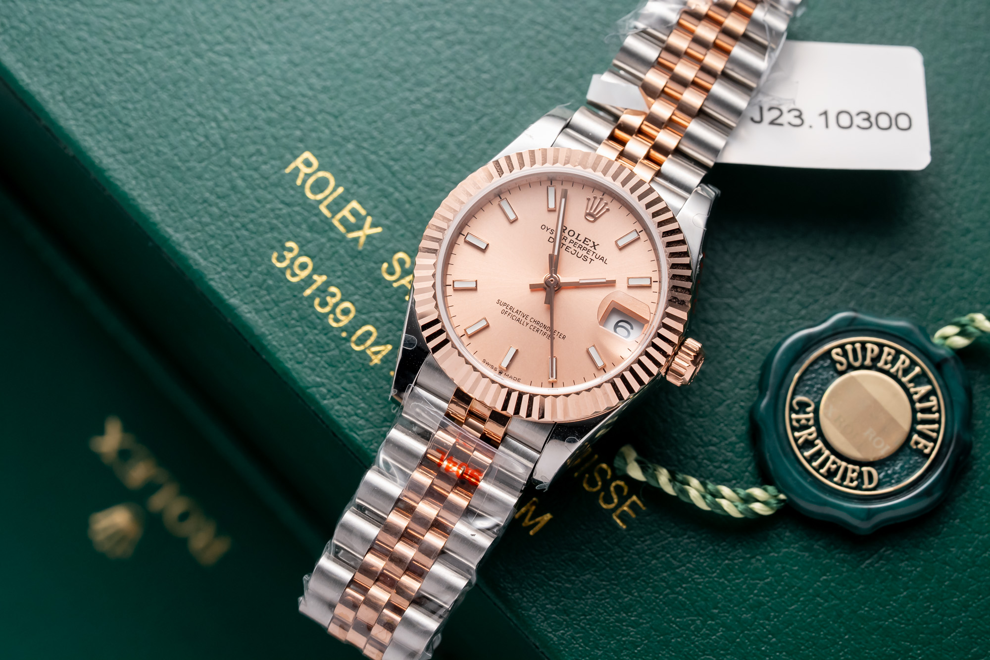 Rolex Datejust 31 278271 Mặt Số Phấn Hồng Dây Bọc Vàng Hồng 10K GM Factory Rep 1:1