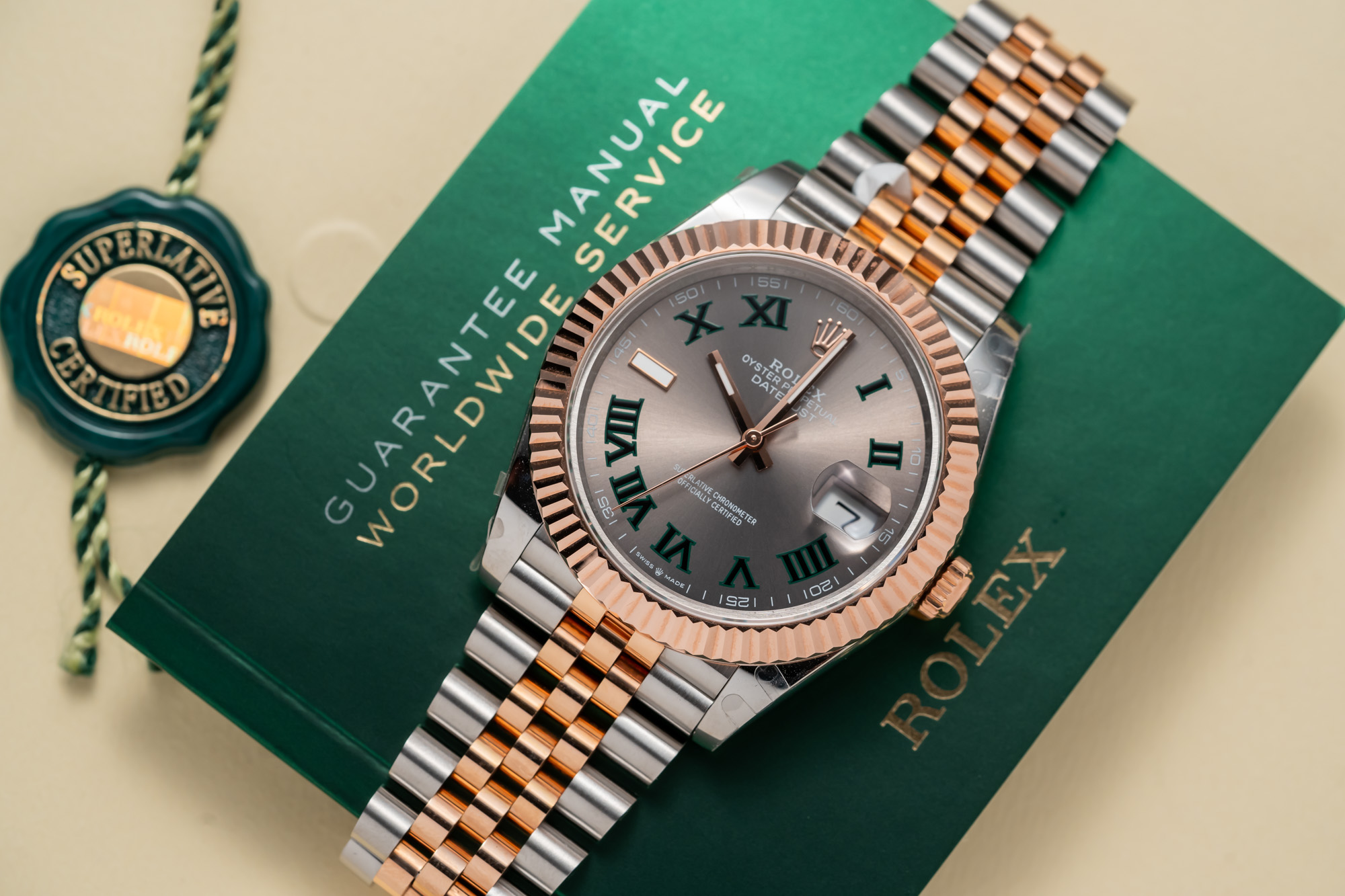 Rolex Datejust 41 126331 Mặt Xám Demi Bọc Vàng Hồng 10K Rep 1:1