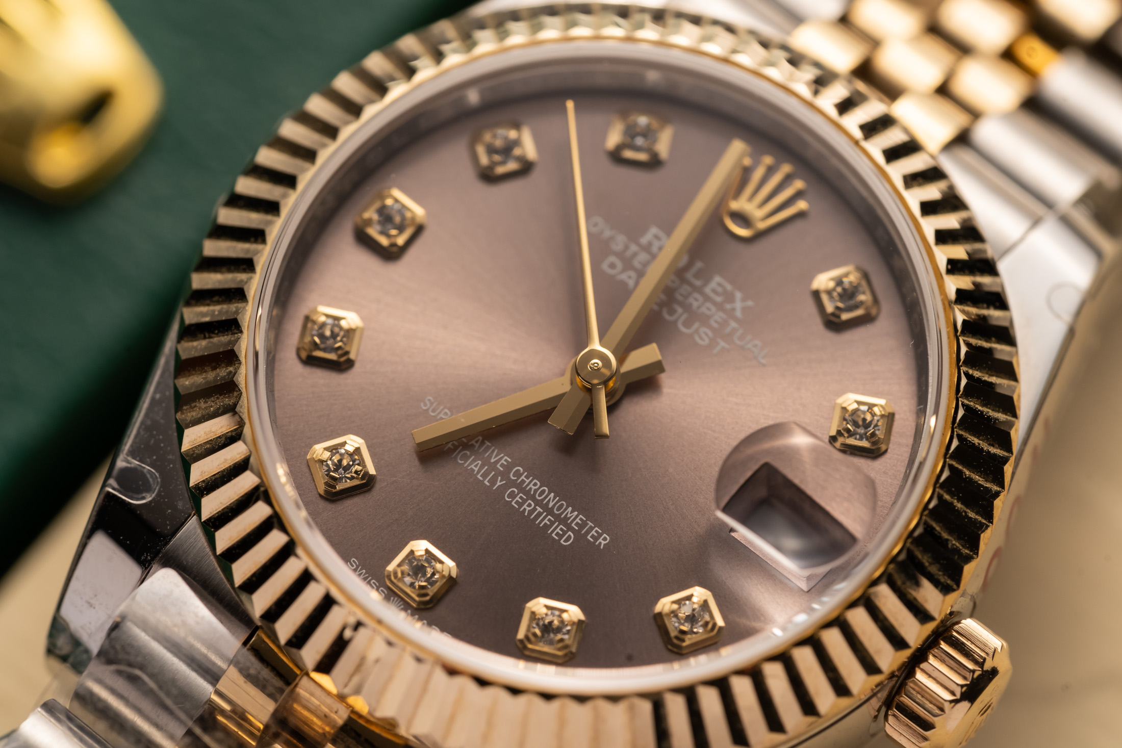 Rolex DateJust Ladies 31MM 278273 Mặt Xám Đen Dây Demi Bọc Vàng 10K Rep 1:1